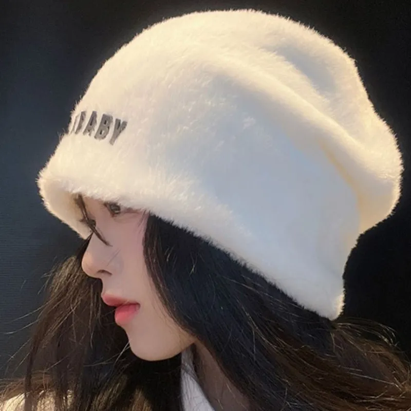 JKEM Rabbit Fur Plush Yarn Hats & Caps Unisex-3