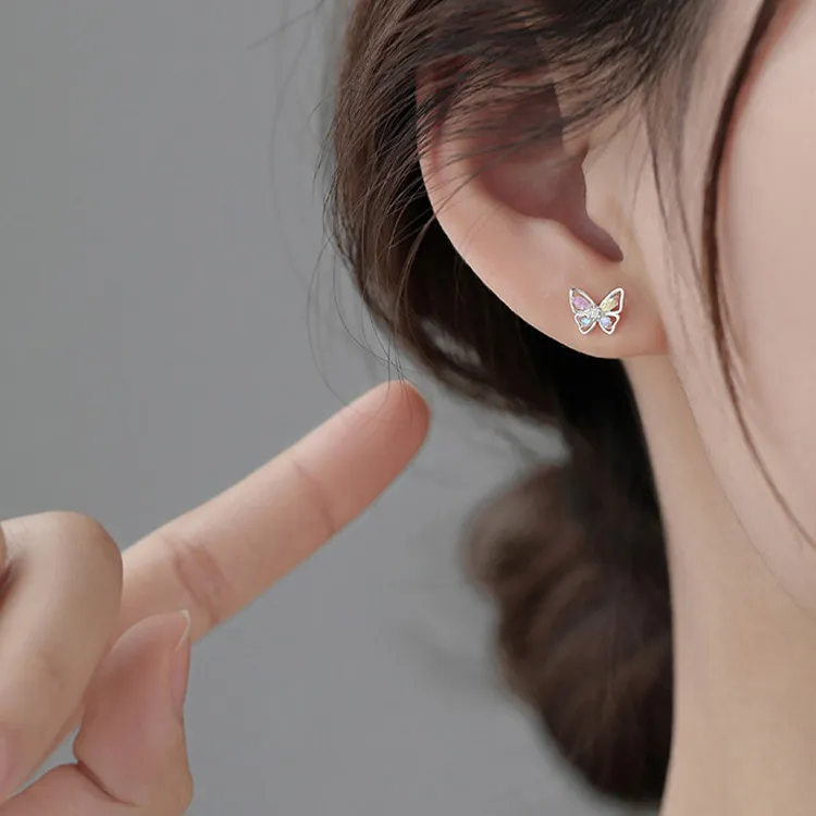 JKEM 925 Sterling Silver Stud Earrings Unisex-2