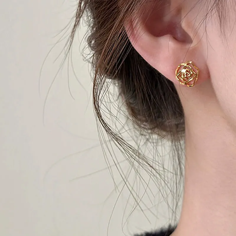 JKEM Titanium Steel Stud Earrings Unisex-1