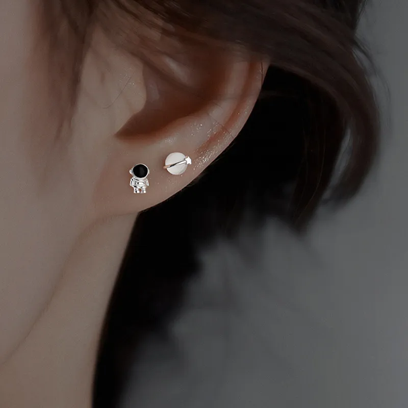JKEM Copper/Zircon Stud Earrings Unisex-1