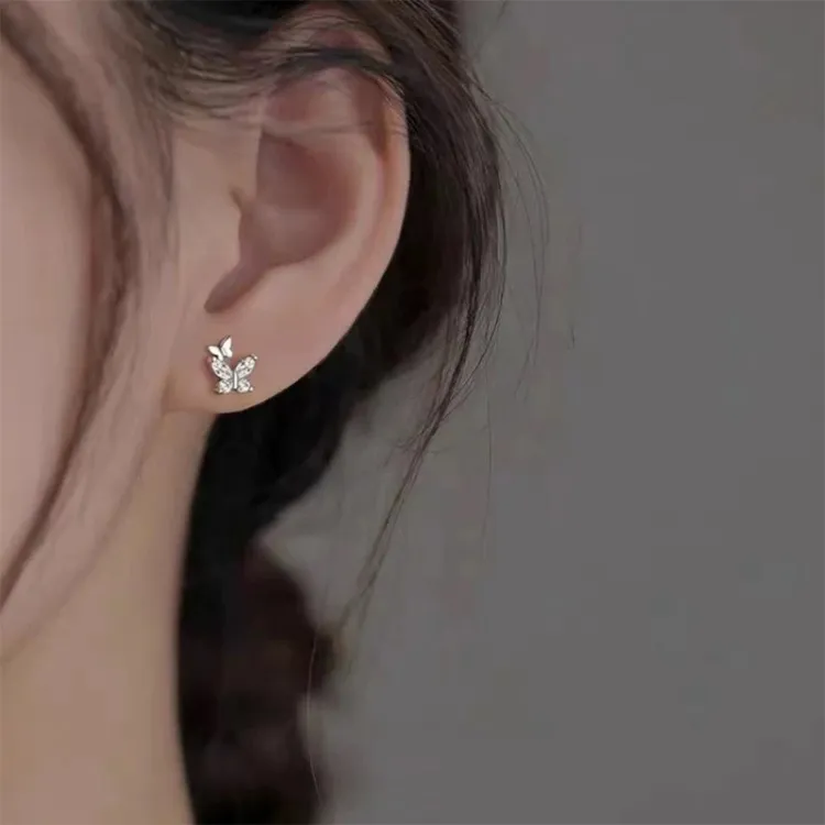 JKEM 925 Sterling Silver Stud Earrings Unisex-1