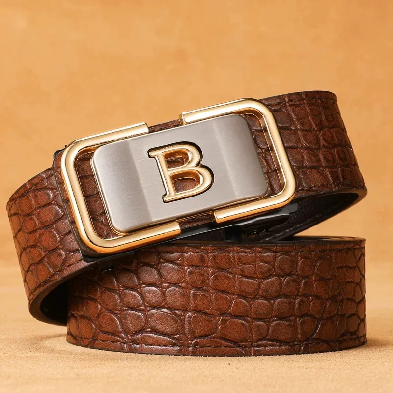 JKEM Alloy Leather Belts Unisex 4cm-3