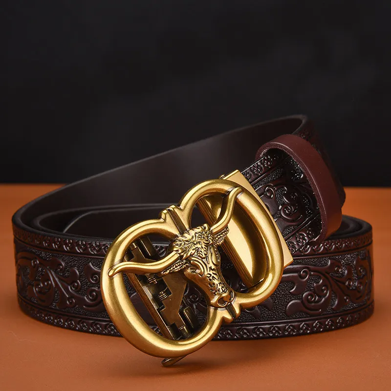 JKEM Cow Split Leather Belts Men's 3.5cm-7