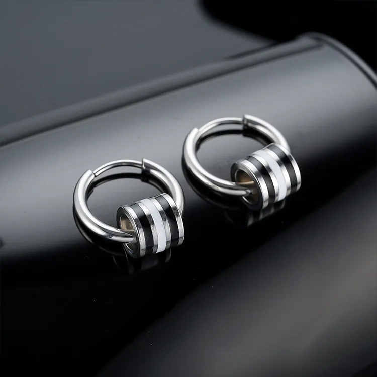 JKEM Titanium Steel Earrings Unisex-5