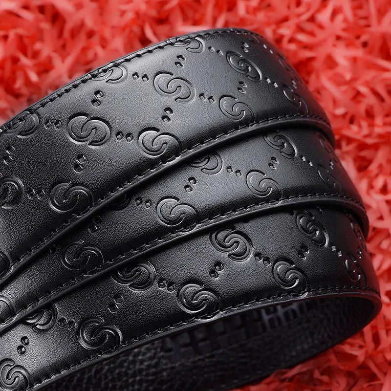 JKEM PU Leather Leather Belts Unisex Width 3.4cm-2