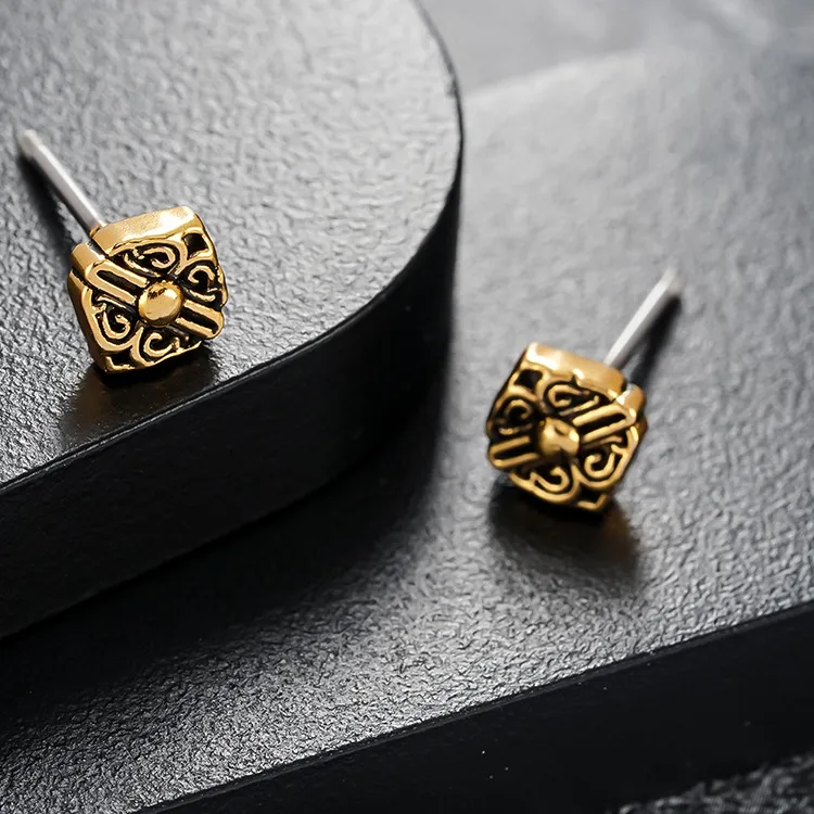 JKEM Copper Stud Earrings Unisex-8