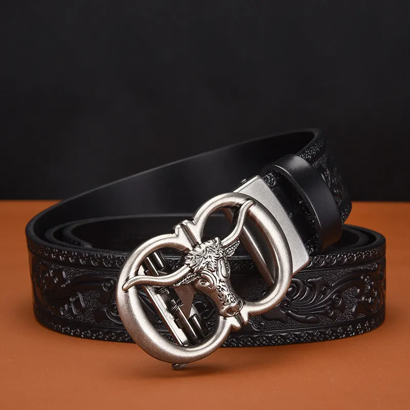 JKEM Cow Split Leather Belts Men's 3.5cm-9