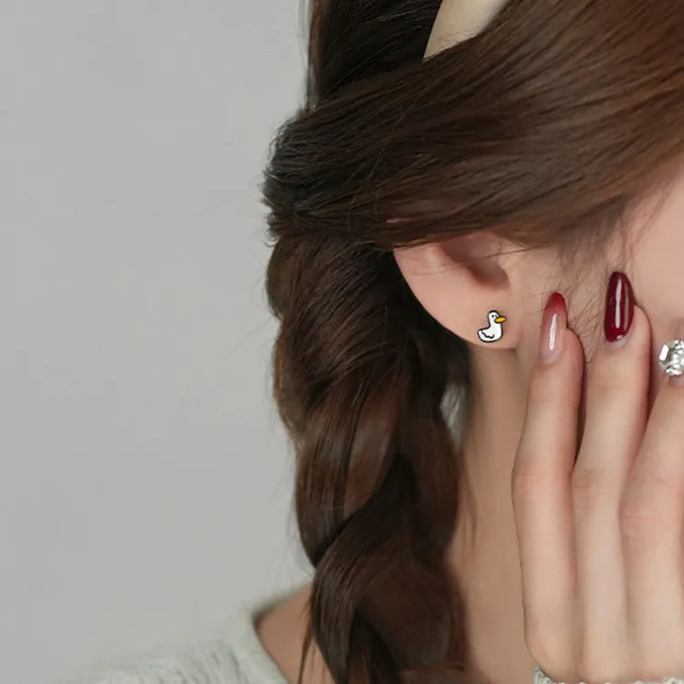 JKEM 999 Fine Silver Stud Earrings Women's-3