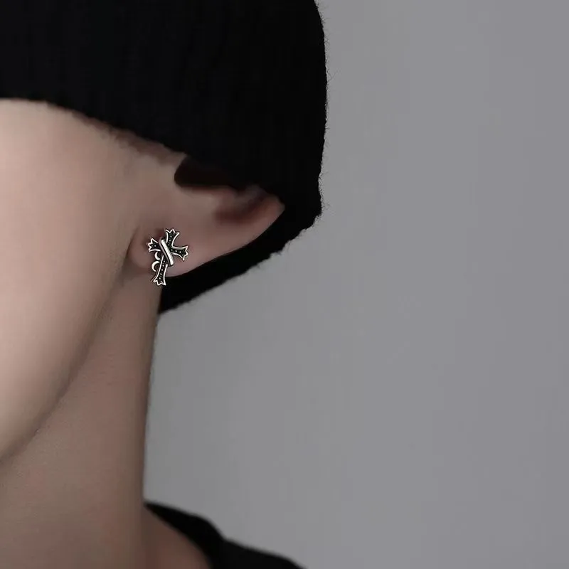 JKEM Titanium Steel Stud Earrings Unisex-1