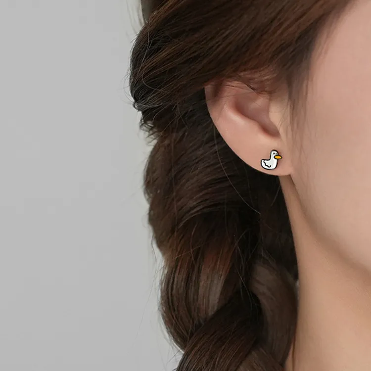 JKEM 999 Fine Silver Stud Earrings Women's-1