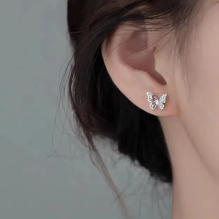JKEM 925 Sterling Silver Stud Earrings Women's-2