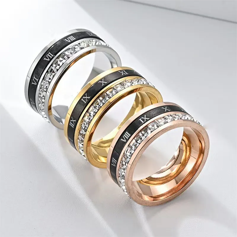 JKEM Titanium Steel Rings Unisex-6