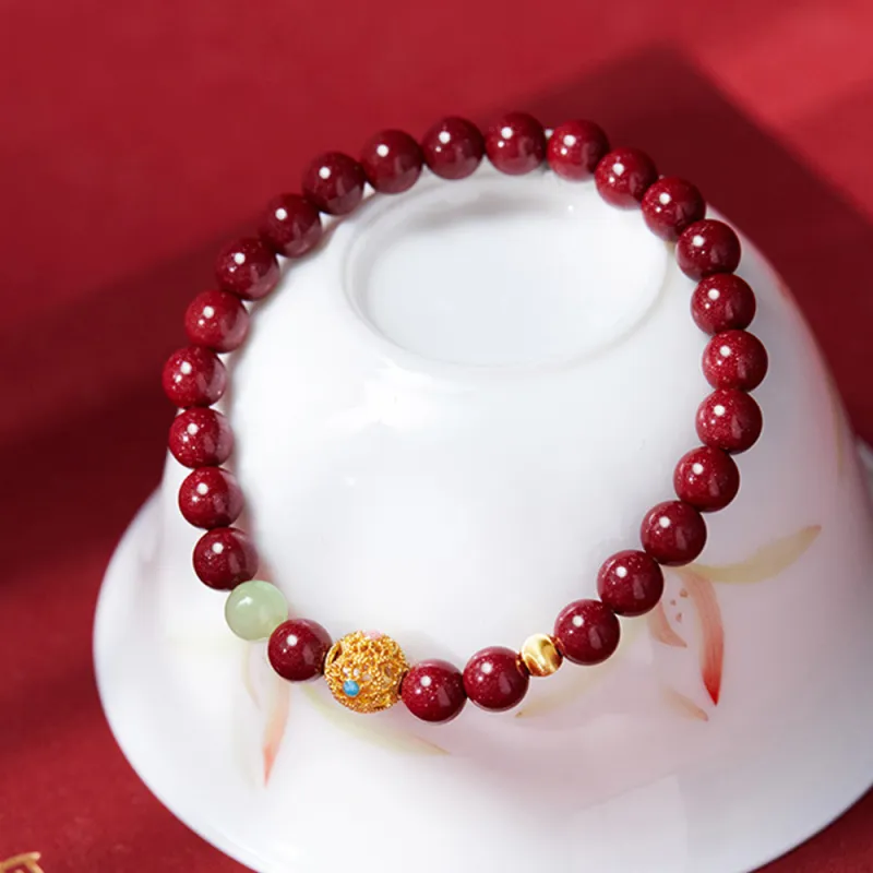 JKEM Cinnabar Jade Bracelets Women's-1