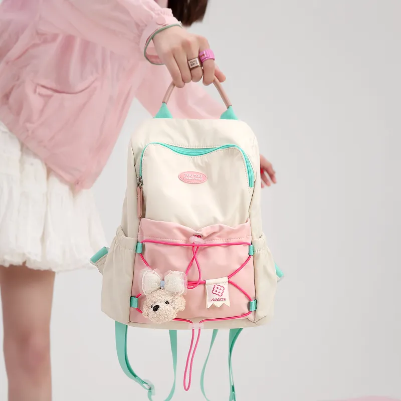 TOUTOU Fabric Backpack Regular Women's Cream White-3