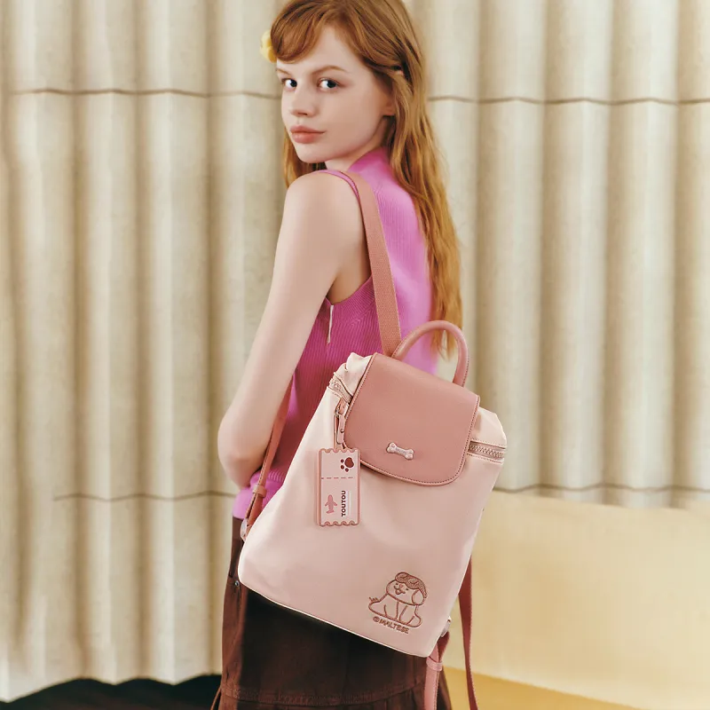 TOUTOU Maltese Collaboration Fabric Backpack Regular Women's Strawberry Pink-1