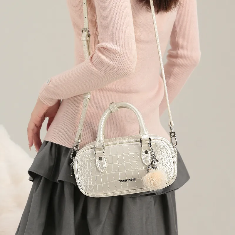 TOUTOU PU Crossbody Bag Regular Women's Cream White-1