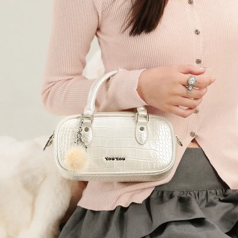 TOUTOU PU Crossbody Bag Regular Women's Cream White-7
