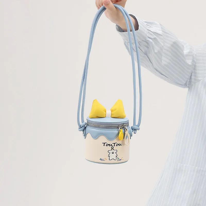 TOUTOU Maltese Collaboration Synthetic Leather Shoulder Bag Crossbody Bag Regular Women's Ice Blue-6