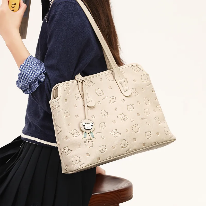 TOUTOU Maltese Collaboration Synthetic Leather Shoulder Bag Regular Women's Cream White-7