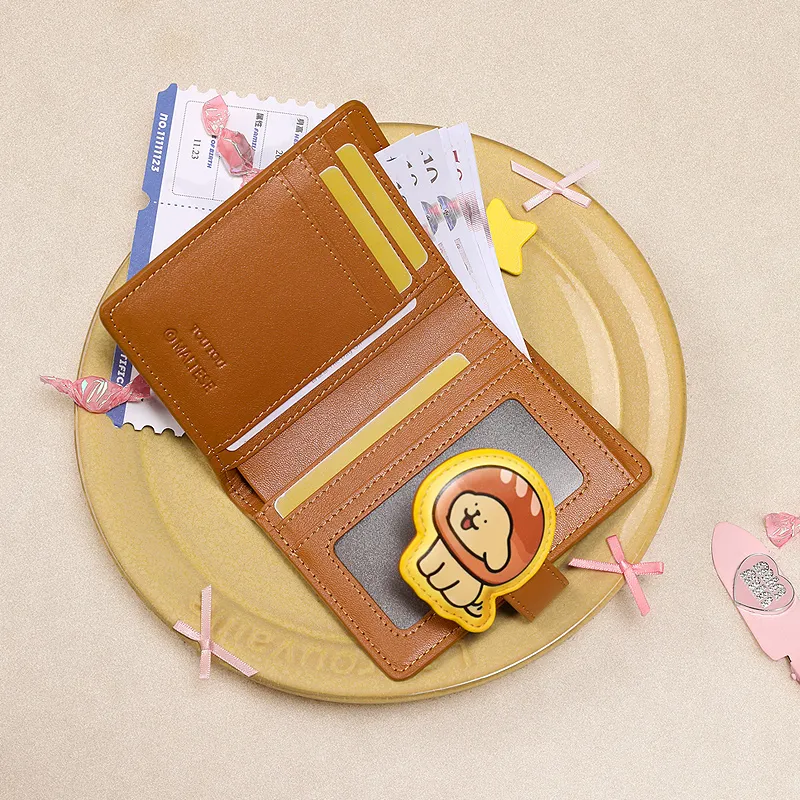 TOUTOU Maltese Fabric Wallet Regular Women's Sugar Needle Brown-4