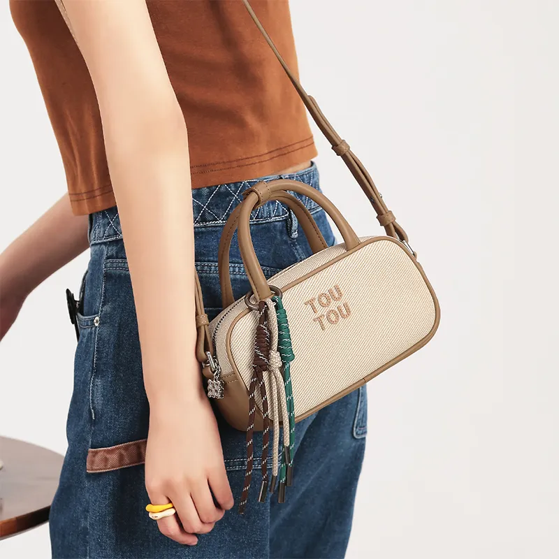 TOUTOU Synthetic Leather Crossbody Bag Regular Women's Cocoa Milk Tea Brown-6