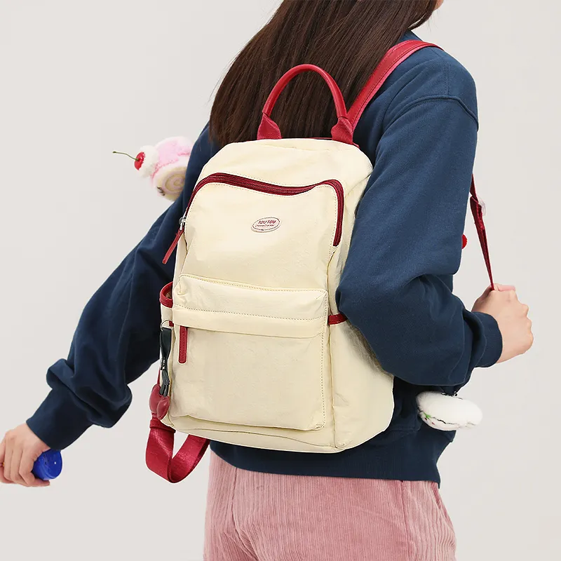 TOUTOU Fabric Backpack Large Size Women's Multicolor-5
