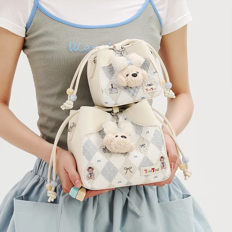TOUTOU Synthetic Leather Shoulder Bag Regular Women's Cream White-7
