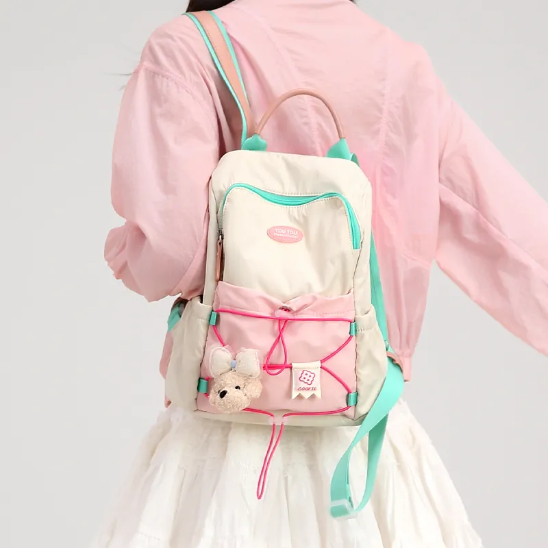 TOUTOU Fabric Backpack Regular Women's Cream White-1