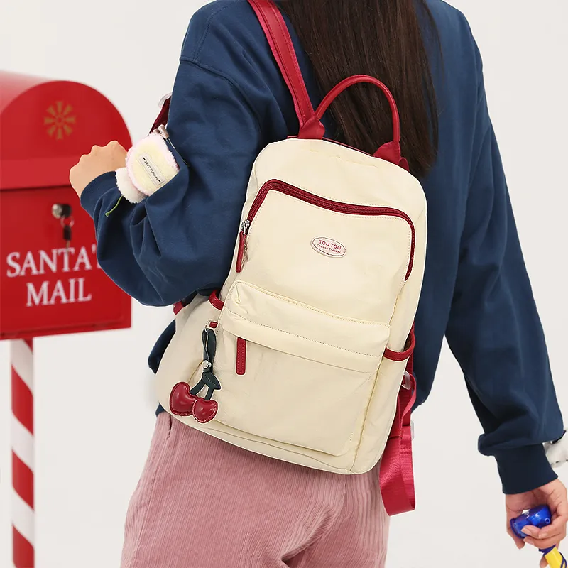 TOUTOU Fabric Backpack Large Size Women's Multicolor-6