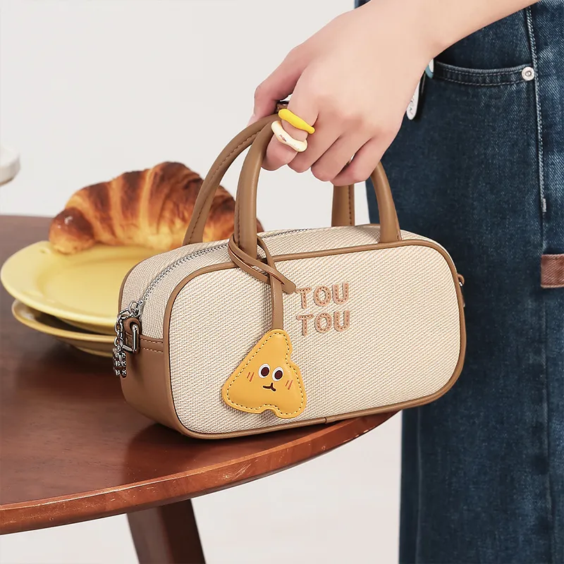 TOUTOU Synthetic Leather Crossbody Bag Regular Women's Cocoa Milk Tea Brown-4