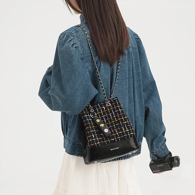 TOUTOU Fabric Backpack Regular Women's Black Sugar Bean-4