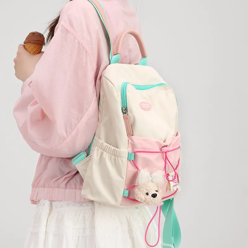 TOUTOU Fabric Backpack Regular Women's Cream White-4