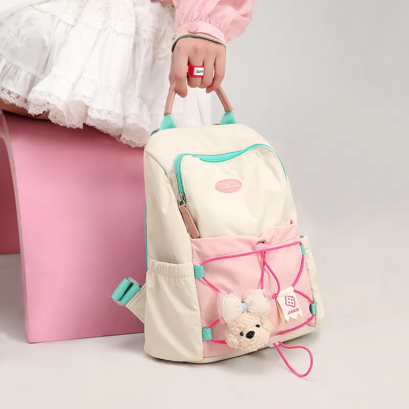 TOUTOU Fabric Backpack Regular Women's Cream White-2