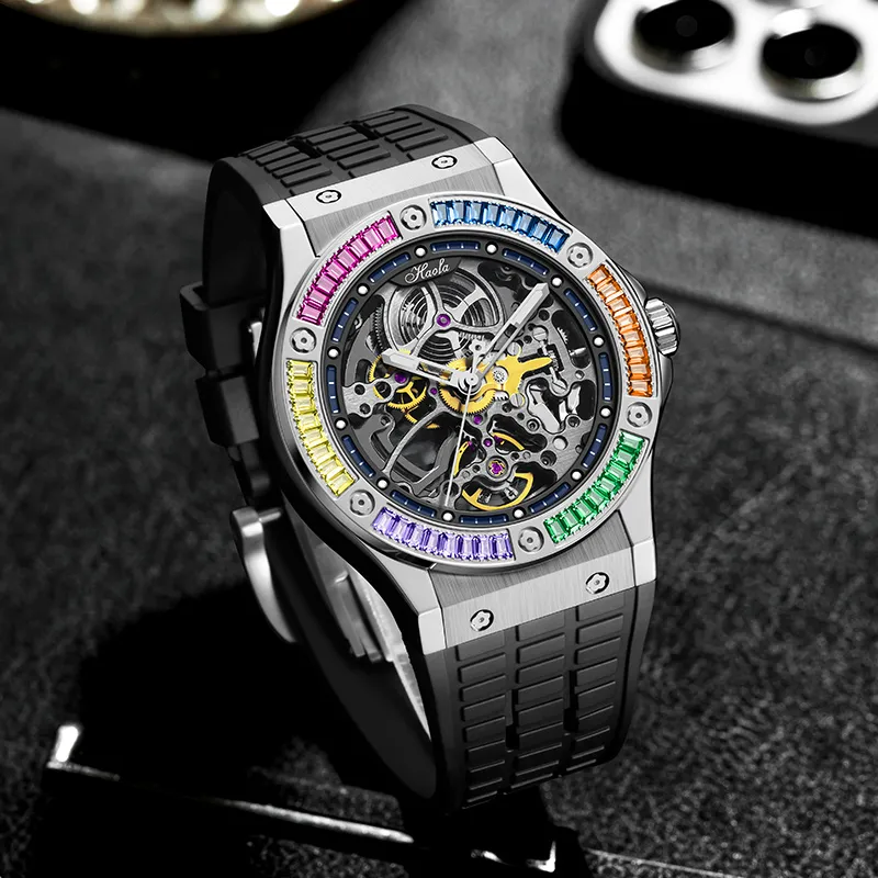 HaofaTourbillon 1913S Automatic Mechanical Movement Watch Men's Watches Cut-Out Dial-5