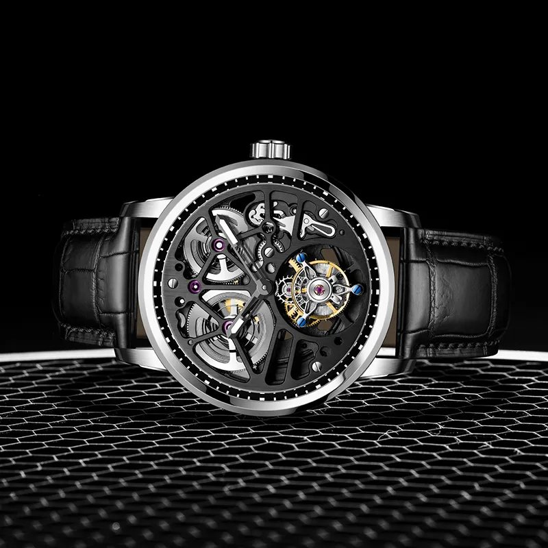 HaofaTourbillon 1930 Automatic Mechanical Movement Watch Men's Watches Cut-Out Dial-7