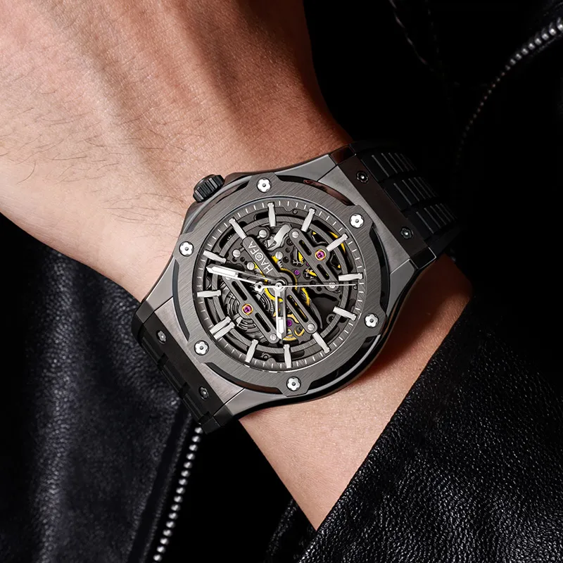 HaofaTourbillon Automatic Mechanical Movement Watch Men's Watches Cut-Out Dial 1913-6-5