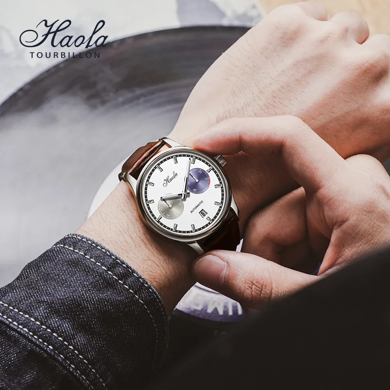 HaofaTourbillon Automatic Mechanical Movement Watch Men's Watches White Dial-3