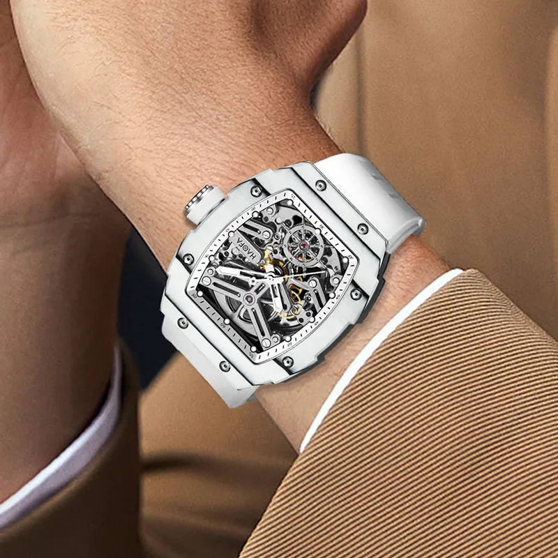 HaofaTourbillon Automatic Mechanical Movement Watch Men's Watches Black Dial 1982-A-4