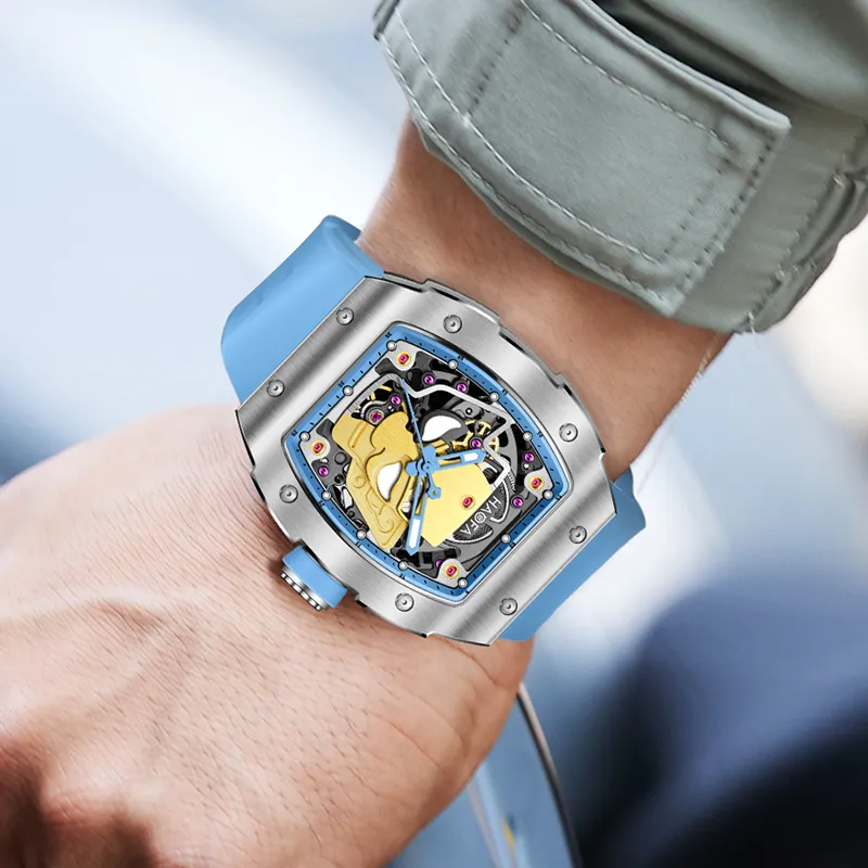 HaofaTourbillon 1969A Automatic Mechanical Movement Watch Men's Watches Cut Out Dial-3