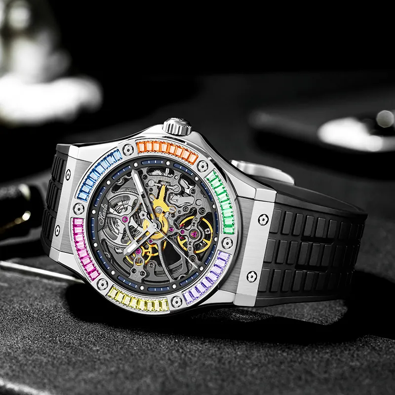 HaofaTourbillon 1913S Automatic Mechanical Movement Watch Men's Watches Cut-Out Dial-4