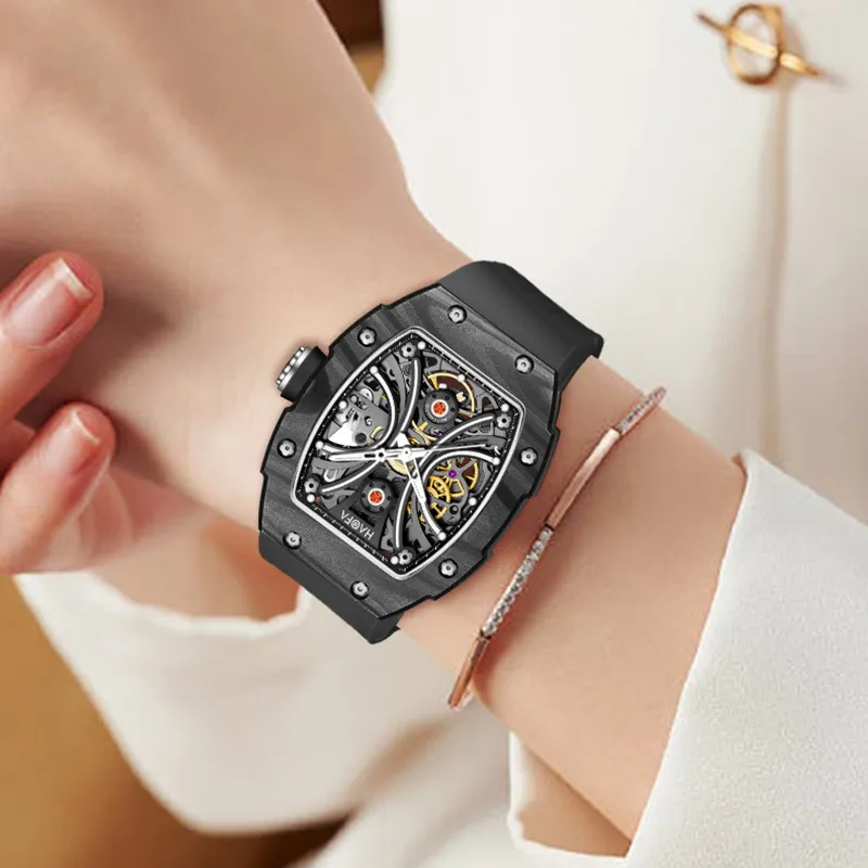 HaofaTourbillon 1909L 1 Mechanical Movement Watch Women's Watch Cut Out Dial-2