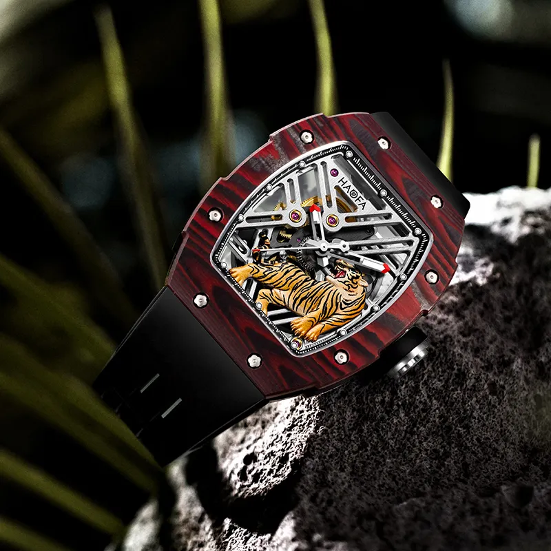 HaofaTourbillon 1973 Automatic Mechanical Movement Watch Men's Watches Cut-Out Dial-8