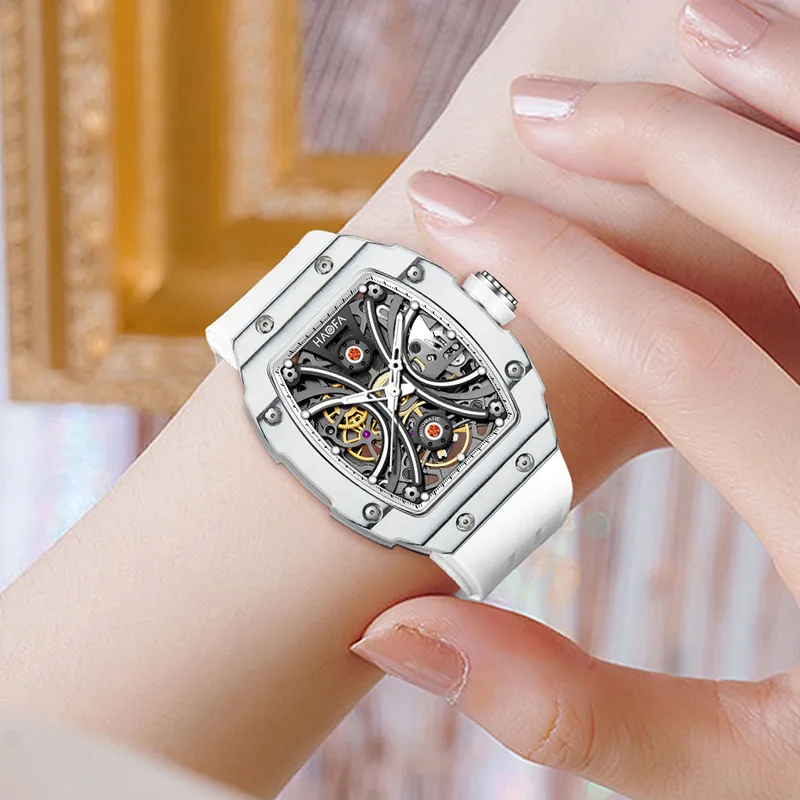 HaofaTourbillon 1909L 1 Mechanical Movement Watch Women's Watch Cut Out Dial-5
