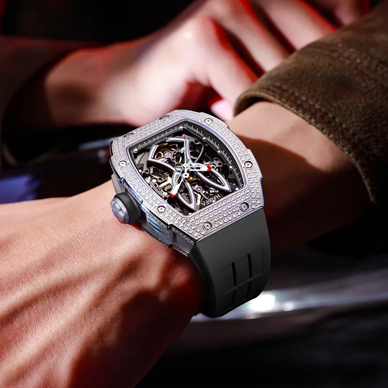 HaofaTourbillon Mechanical Movement Men's Watches White Dial-3