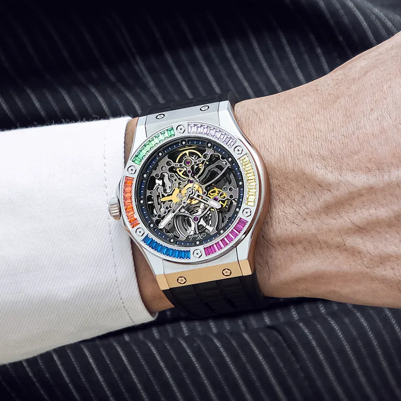 HaofaTourbillon 1913S Automatic Mechanical Movement Watch Men's Watches Cut-Out Dial-3