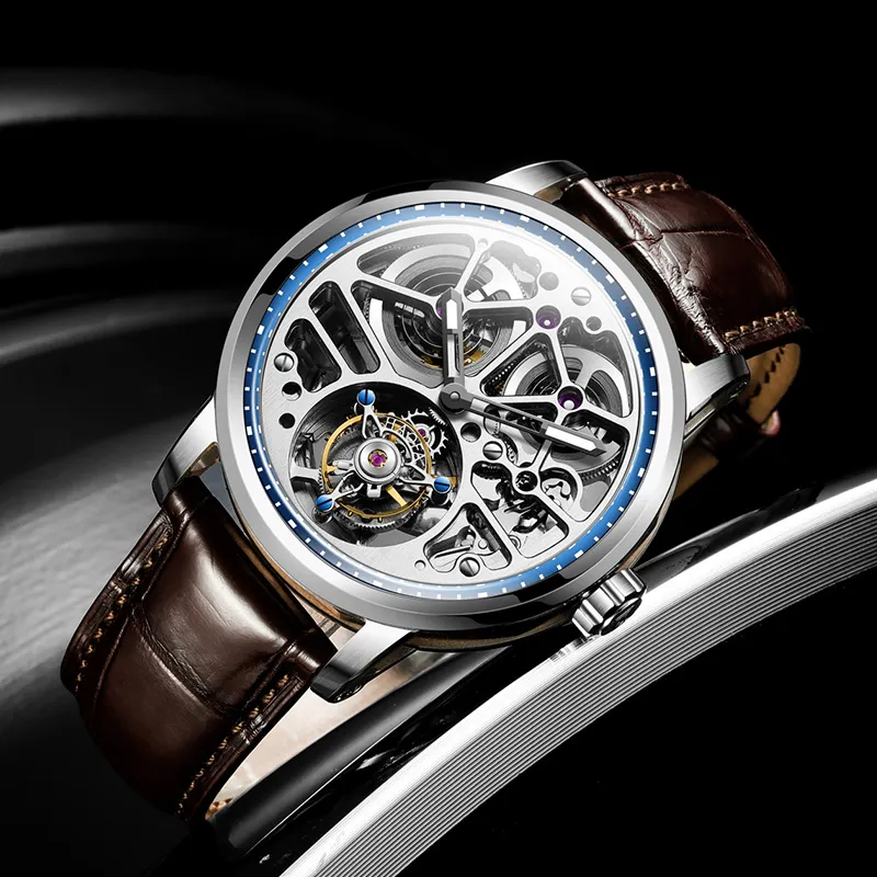 HaofaTourbillon 1930 Automatic Mechanical Movement Watch Men's Watches Cut-Out Dial-2