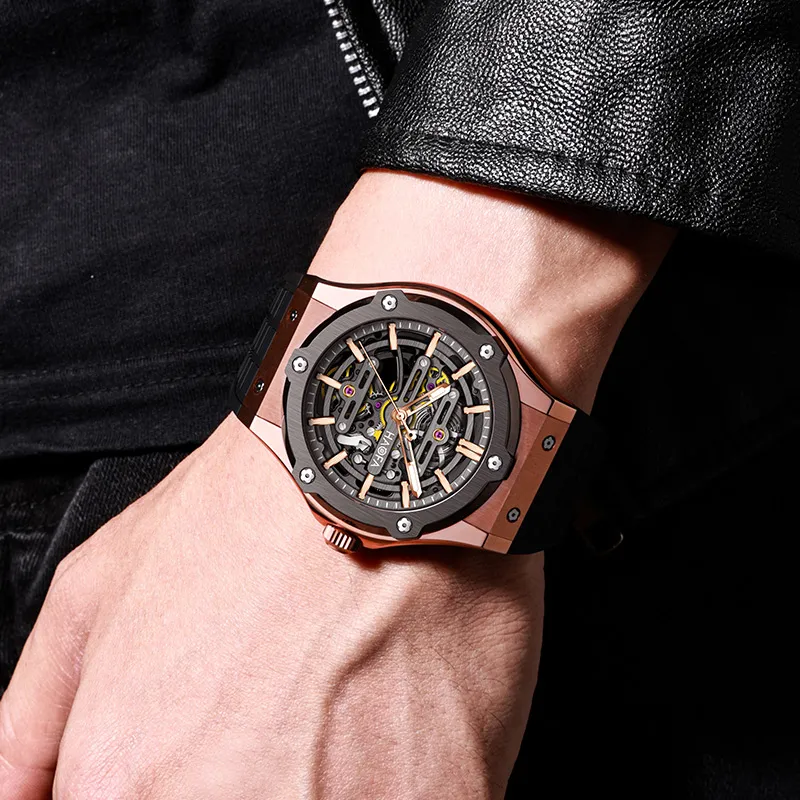 HaofaTourbillon Automatic Mechanical Movement Watch Men's Watches Cut-Out Dial 1913-6-1