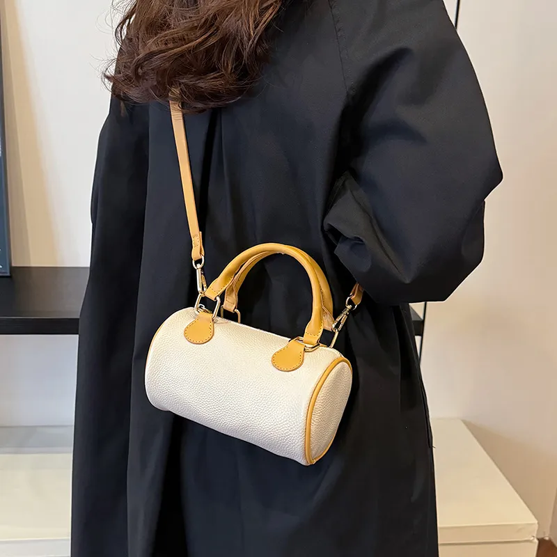 Yalu Cow Leather Cylinder Bag, Shoulder Bag, Crossbody Bag, Handbag Regular Women's Multicolor-17
