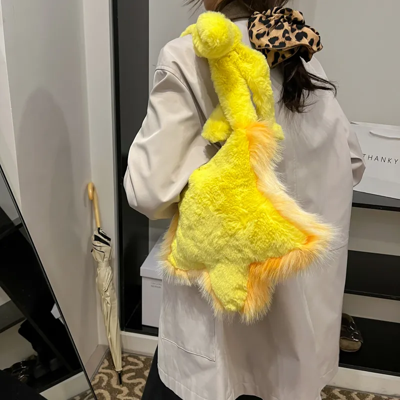 Yalu Plush, Faux Fur Shoulder Bag Regular Women's Multicolor-23
