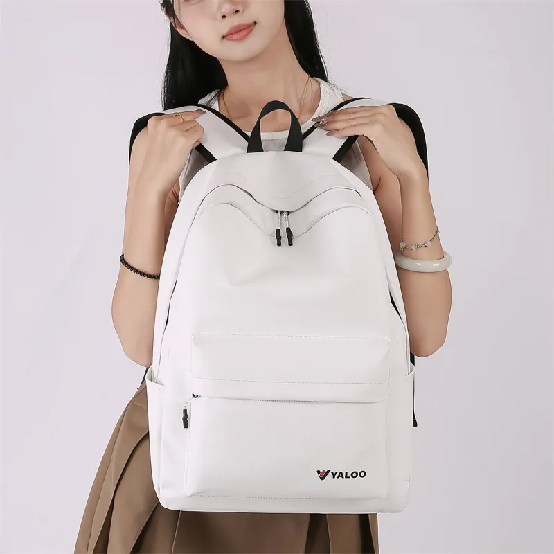 Yalu Waterproof Fabric Backpack Regular Unisex Black/White-6